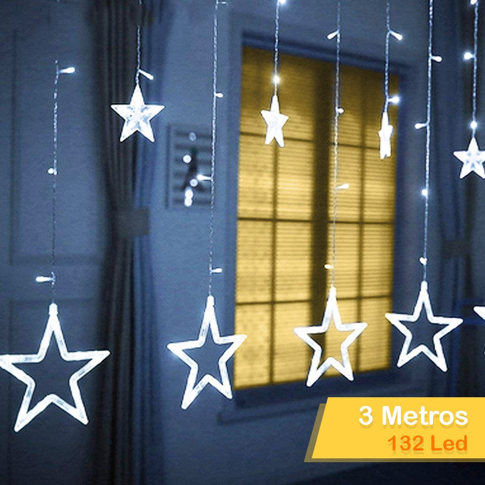 Extensión de luces forma de Estrellas de 3mts Navidad 🌟